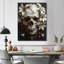 Fleur blanche et rouge, crâne et fleurs - art mural Skullwall-532513869-532513861