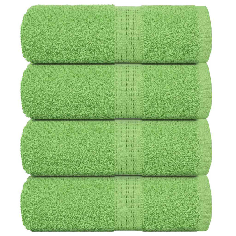 Sawiki 100% Cotton Bath Towels, Apple green, Fingertip Towel - 4 Pack