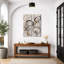 Ensemble de 2 impressions encadrées sur toile, motif abstrait de cercles superposés beiges et noirs, 81 x 30 x 5 cm (32 x 12 x 2 pouces).-134739074-134739075
