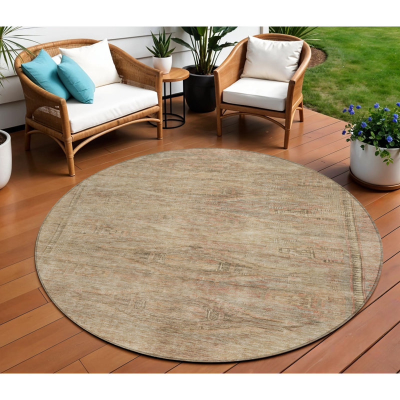 Tapis rond 8 po Taupe