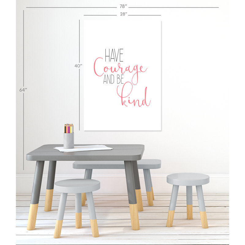 Impression sur papier roulée «Have Courage 1», H 40 po x l 28 po x P 1 po