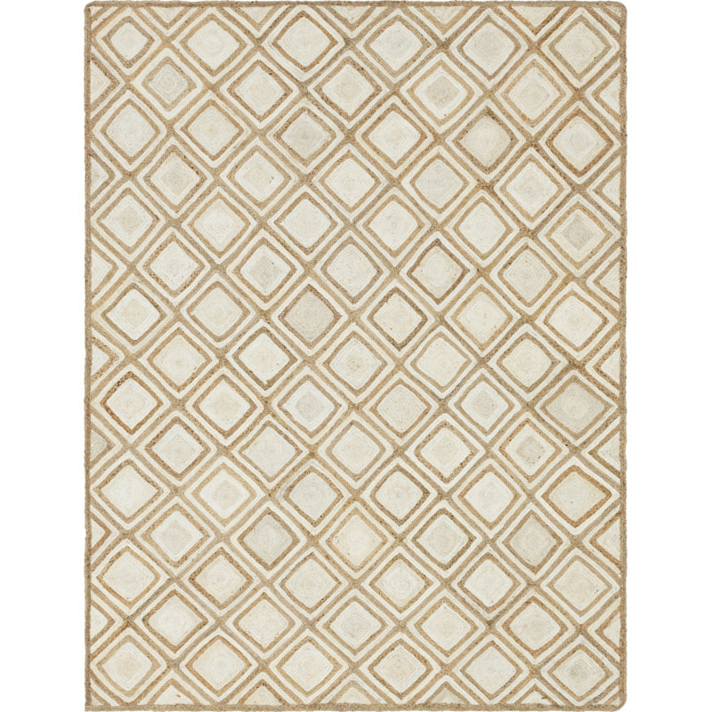Jereck Cotton Geometric Indoor Rug, Rectangle 6'1" x 9'