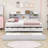 Beckwourth Full Size Wooden Platform Bed with Shelves and 3 Drawers,Twin Size Trundle-354016128