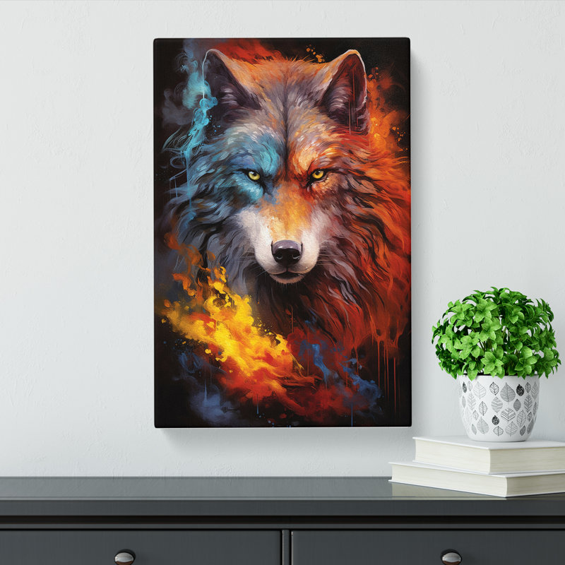 Wolf Symbolism - No Frame Print, 60cm H x 40cm W x 3cm D