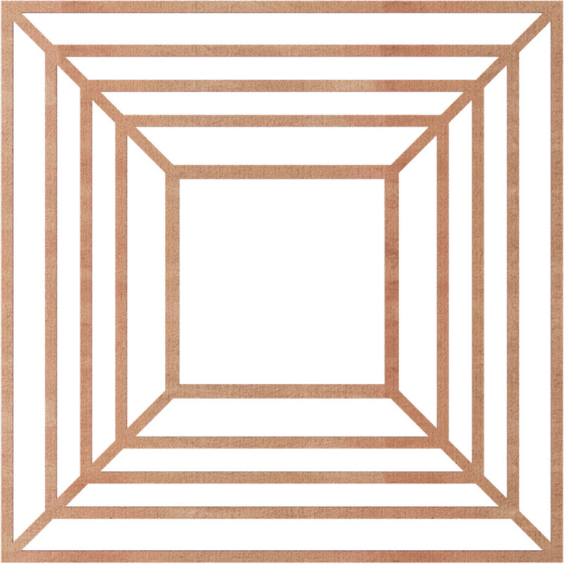 Médaillon de plafond en bois Raven, Cerise, H 34 po x l 34 po x P 0,25 po
