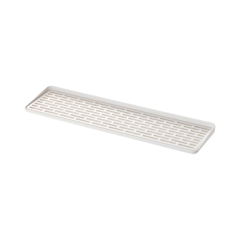 White Plastic Sink Side Glass Drainer Tray