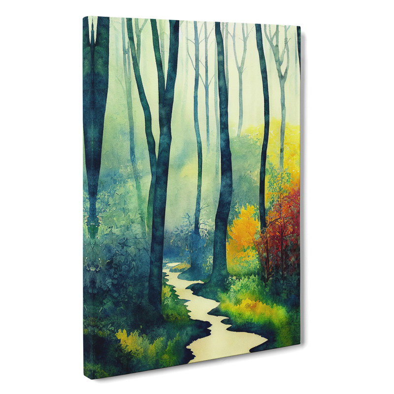 Forest In Watercolour No.3 - Wrapped Canvas, 50cm H x 35cm W x 3cm D