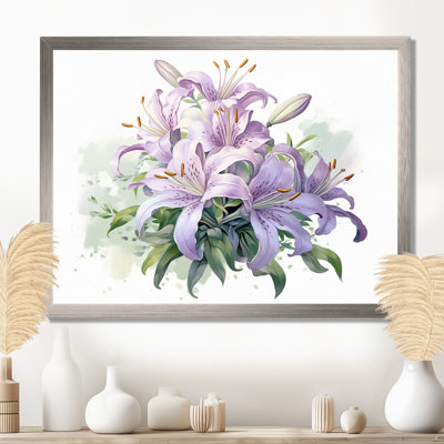 Symphonie de lys mauve et vert I - art mural floral