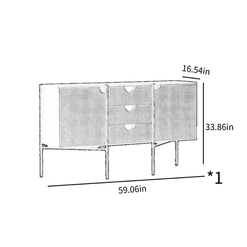 Armoire d'appoint en rotin