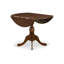 L'ensemble de salle à manger 3 pièces contient une table de salle à manger ronde avec Dropleaf et 2 chaises rembourrées en tissu de lin beige clair, 42 x 42 pouces, acajou-353768443-353768440