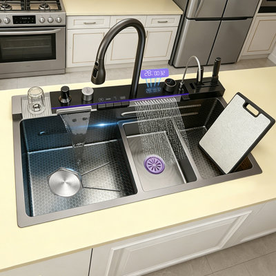 TELISIYA 480 W Kitchen Sink with 3 Faucet Holes