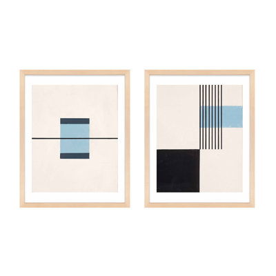 Black and Blue 2-Piece Print Set