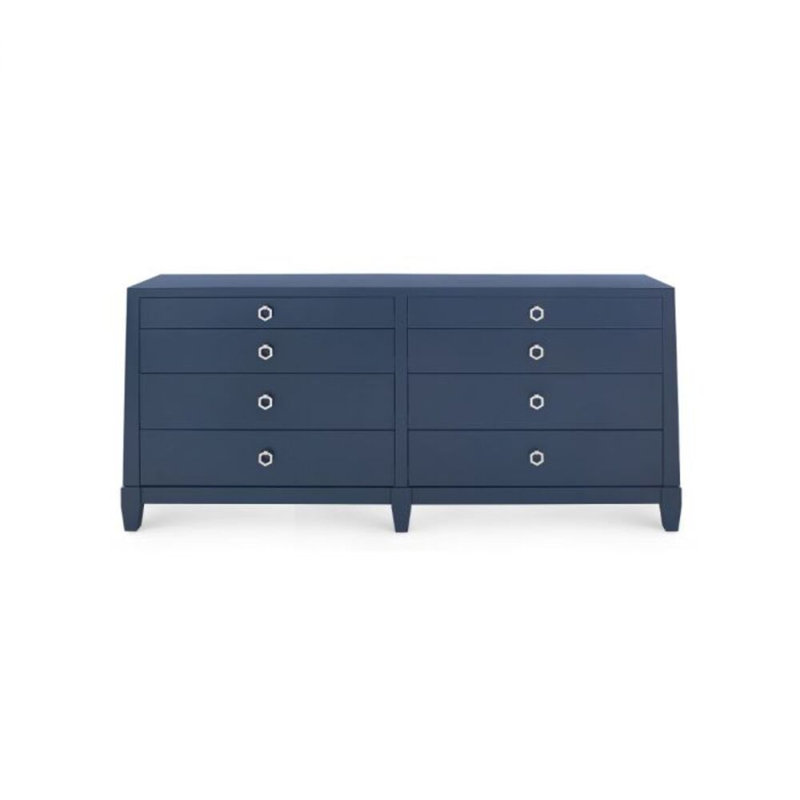 Commode 8 tiroirs Madison, Bleu marine