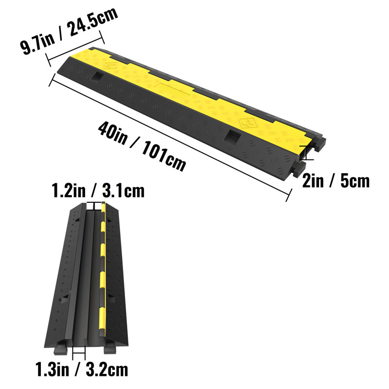 VEVOR Rubber 40'' L Threshold Ramp