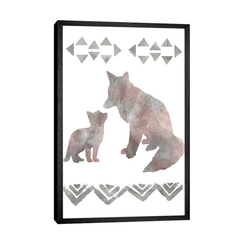 Little Lady Den Foxes by Carol Robinson - Print on Canvas, Black Framed, 66.04 cm H x 45.72 cm W