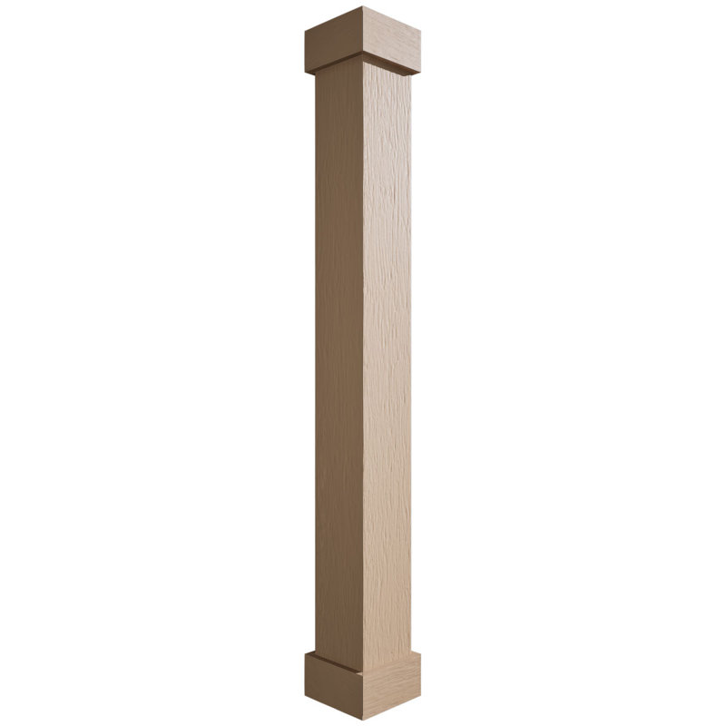 Enveloppe de colonne carrée Timberthane, H 216 po x l 10 po x P 10 po, Standard standard et base, Scié brut