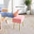 Tabouret de coiffeuse en fausse fourrure avec rangement et repose-pieds en métal doré Repose-pieds Repose-pieds Multifonctionnel-2139963257