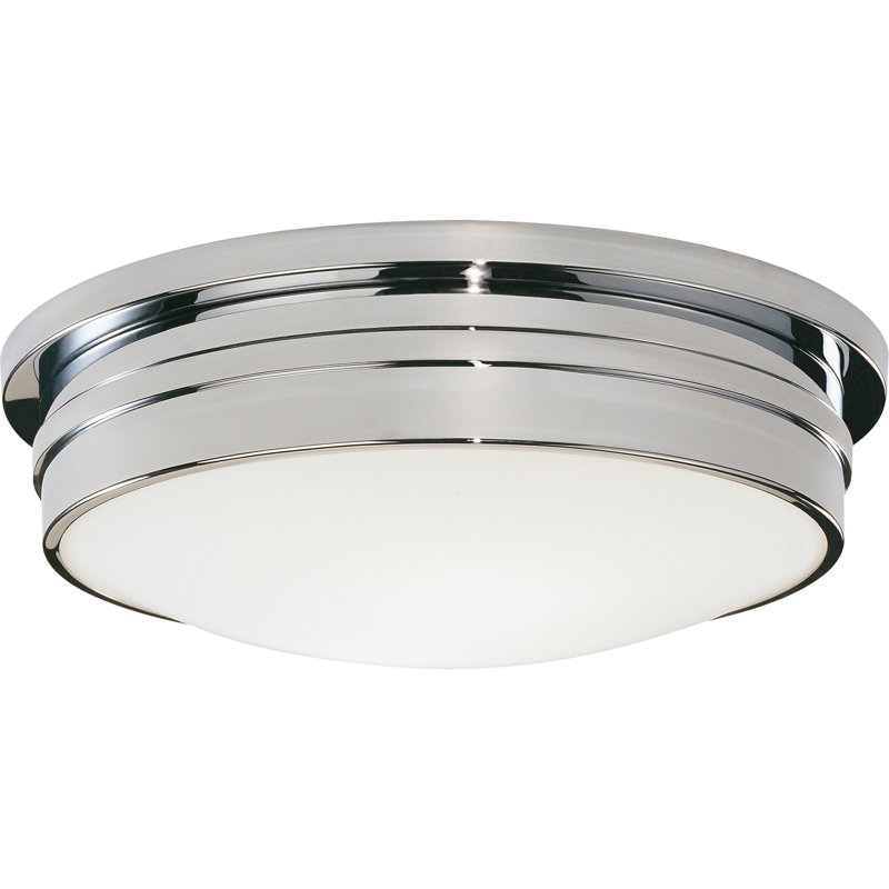 Plafonnier encastré cylindrique simple à 3 lumières 15,75 po Roderick, Chrome poli