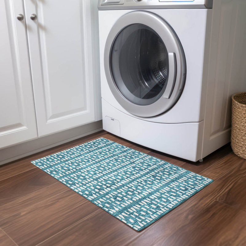 Machine Washable Indoor/Outdoor Chayden ACN963 Brown 1'8" x 2'6" Rug, Rectangle 1'8" x 2'6"