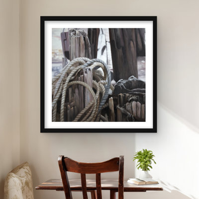 Driftwood - White Framed Matted Print for Bathroom Decor