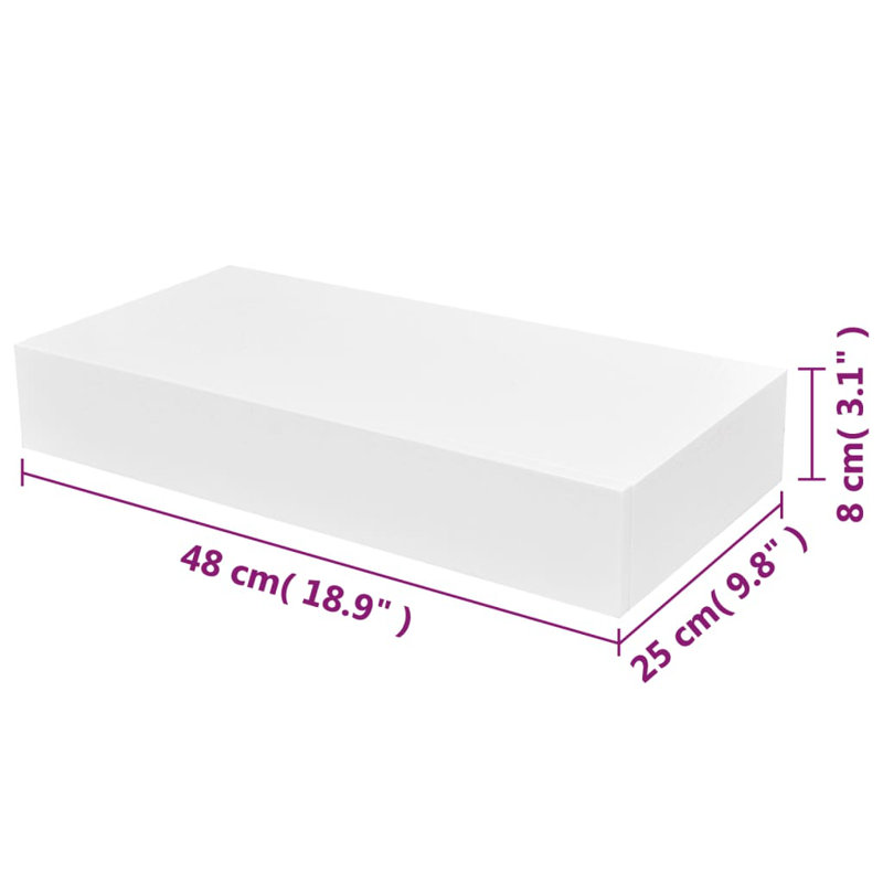 Wall Shelf Floating Shelf with Drawer Display Shelf for Books DVDs, 3.14" H x 18.89" W x 9.84" D