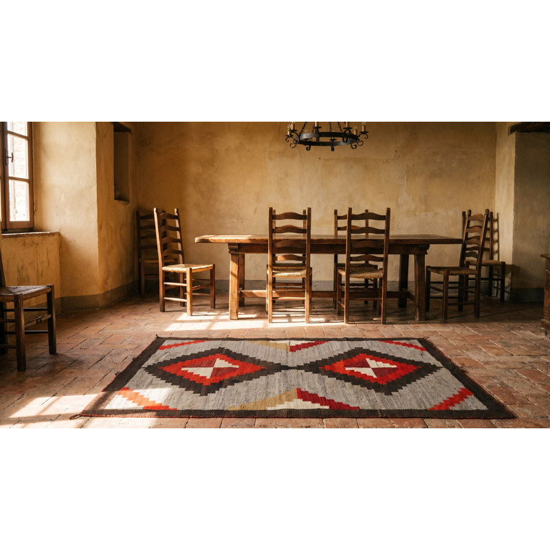 Tapis tissé à plat Tribal Antique