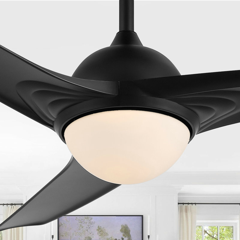 Clorice 52'' Ceiling Fan with LED Lights, Black