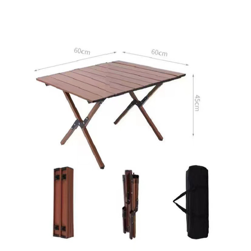 Table de camping carrée L 23,6 po x l 23,6 po Shalem, Noyer