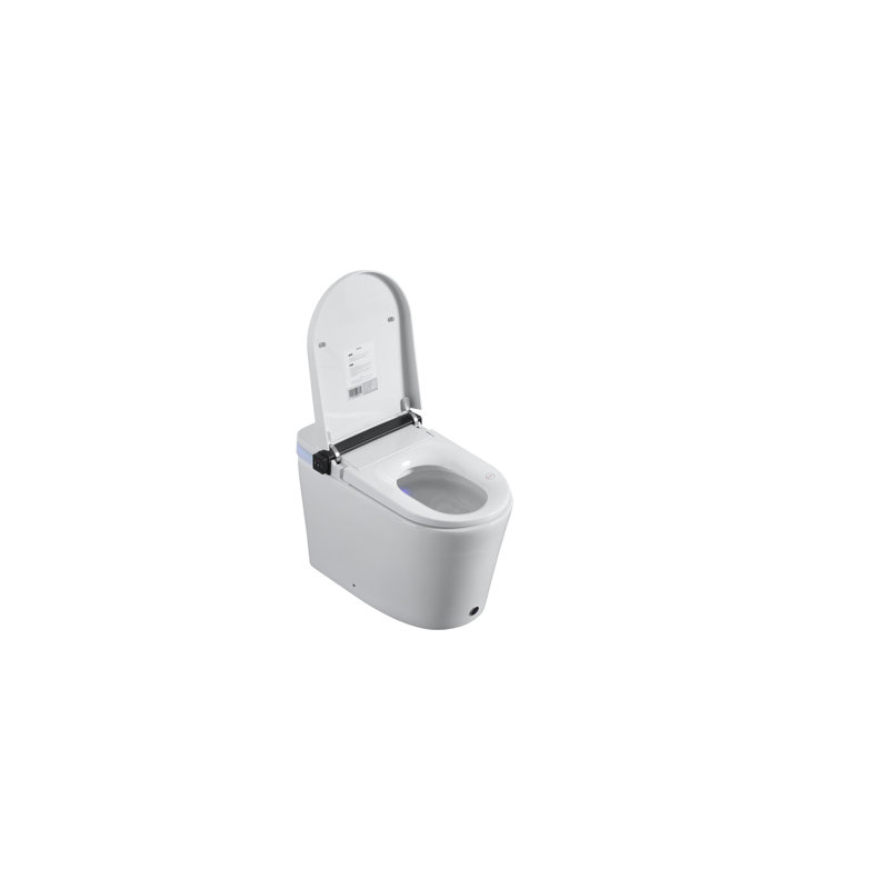 Smart Toilet With Auto Open/Close Function, Multiple Wash Modes, Foot Sensor And Led Display - White Modern Ceramic Bathroom Toilet, 26.74 In Depth, 15.82 Width, 18.24 Height, 86.92 Lb Weight Cover,