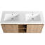 Ensemble de meuble-lavabo mural double 48 po avec mécanisme de porte à fermeture douce et attrait moderne