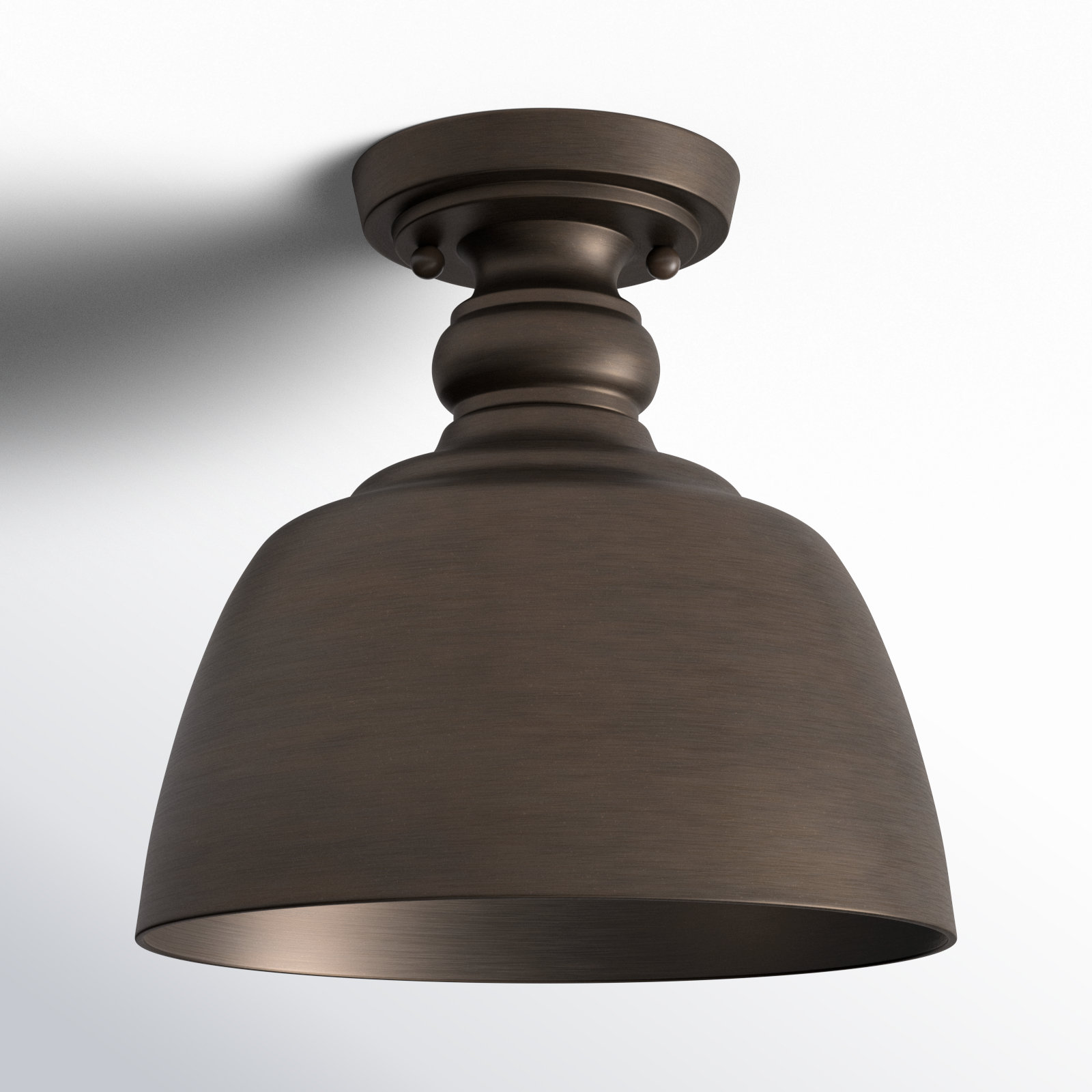 Holmes Single Light Flush Mount, Rubbed Bronze