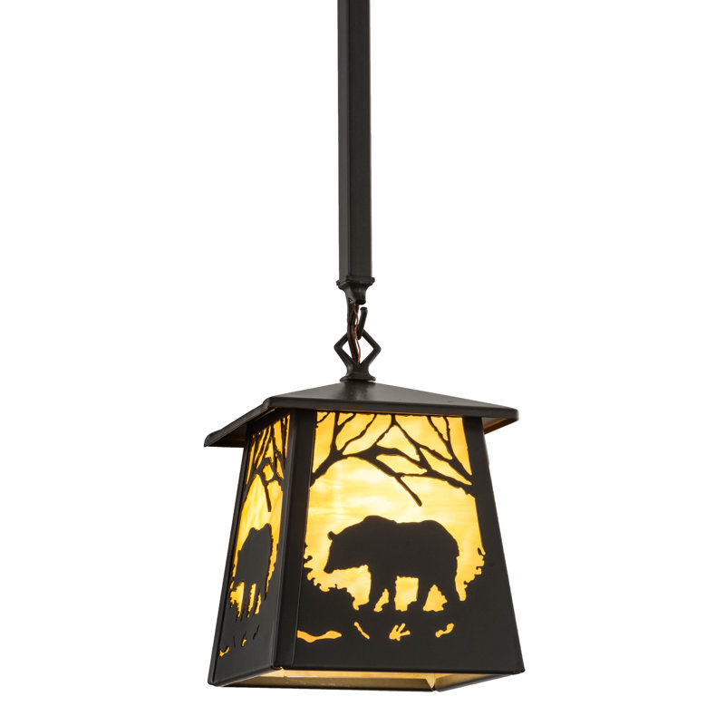 Luminaire suspendu géométrique 1 lumières lanterne, Bronze éternel