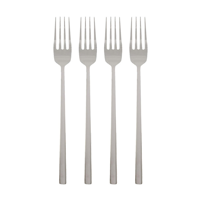 Stainless Steel Dinner Forks - 19.5cm - Pack of 4, Silver