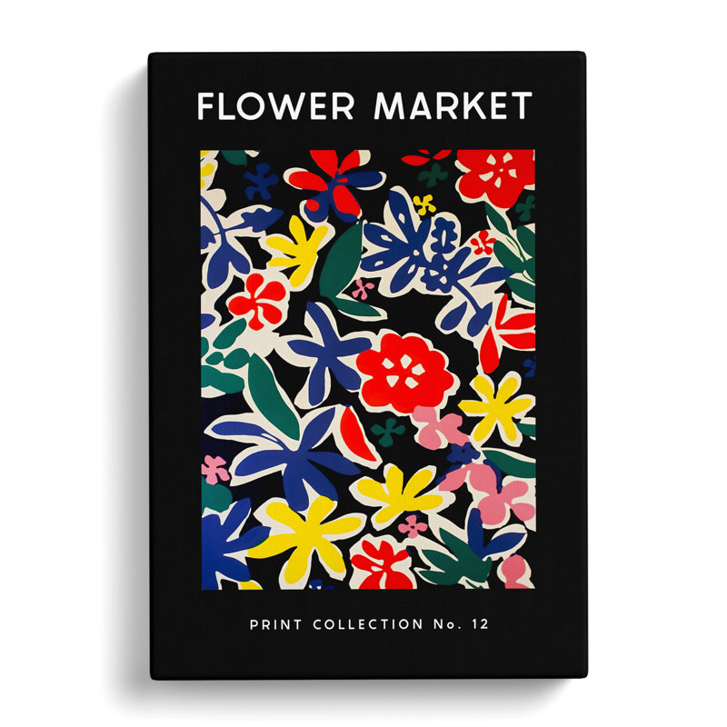 XMKTMKT-253 Flower Market Exhibition Black No.12 - Wrapped Canvas Print, 50cm H x 35cm W x 3cm D