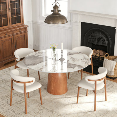 Ensemble de salle à manger 5 pièces avec 4 chaises rembourrées