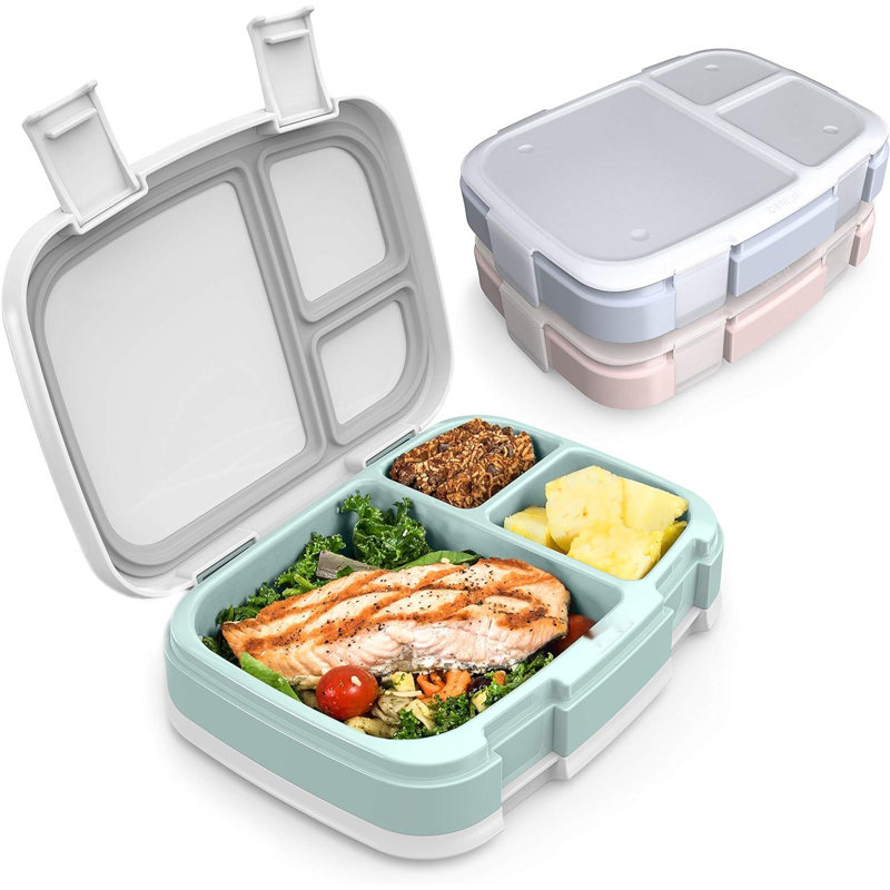 Prep & Savour 3-Pack Meal Prep Lunch Box Set - Reusable 3-Compartment Containers For Meal Prepping, Healthy Eating On-The-Go, And Balanced Portion-Control - BPA-Free, Microwave & Dishwasher Safe