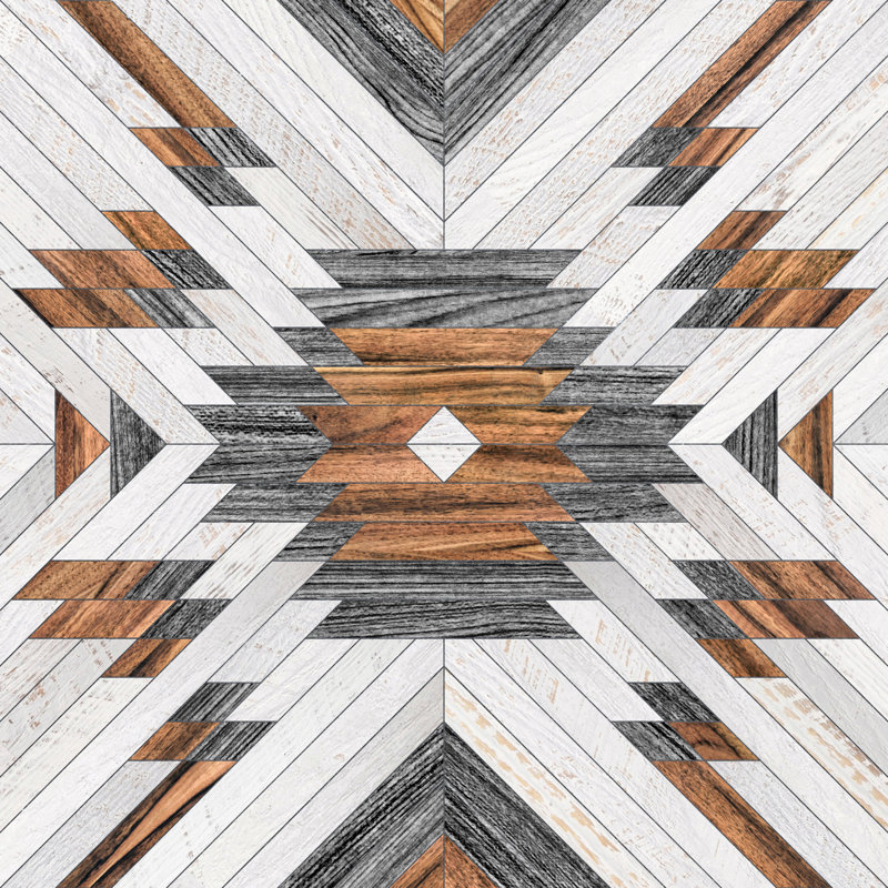 «Urban Tribal Pattern No8» par Zoltan Ratko - reproduction d'art sur toile tendue, H 20 po x l 20 po, Cadre simple blanc, Oui