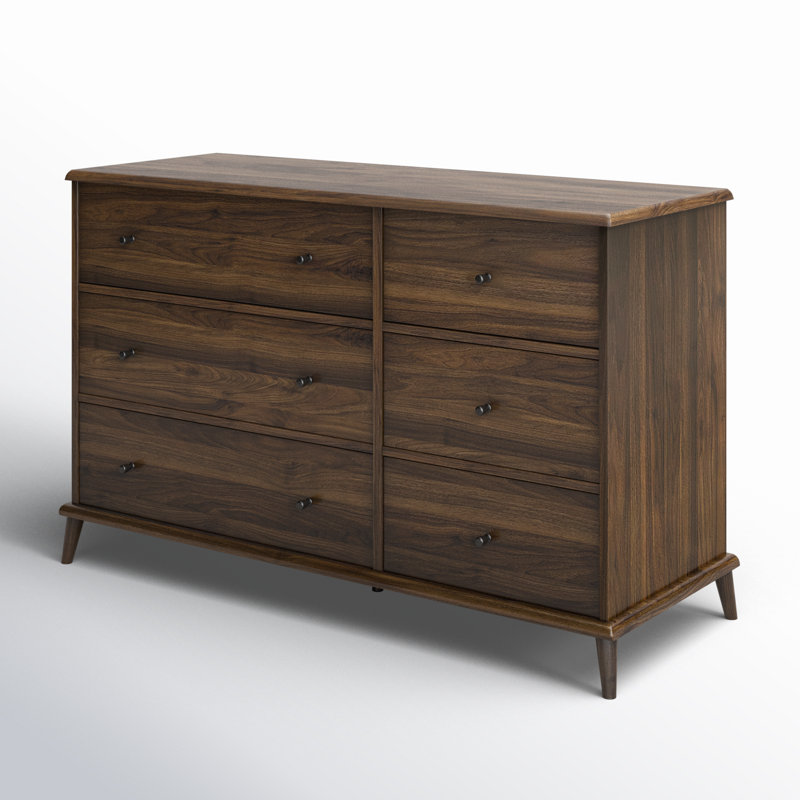 Commode à 6 tiroirs Captola, Brun
