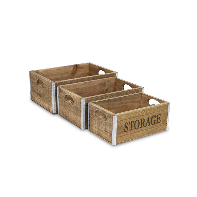 Ensemble de 3 caisses en bois