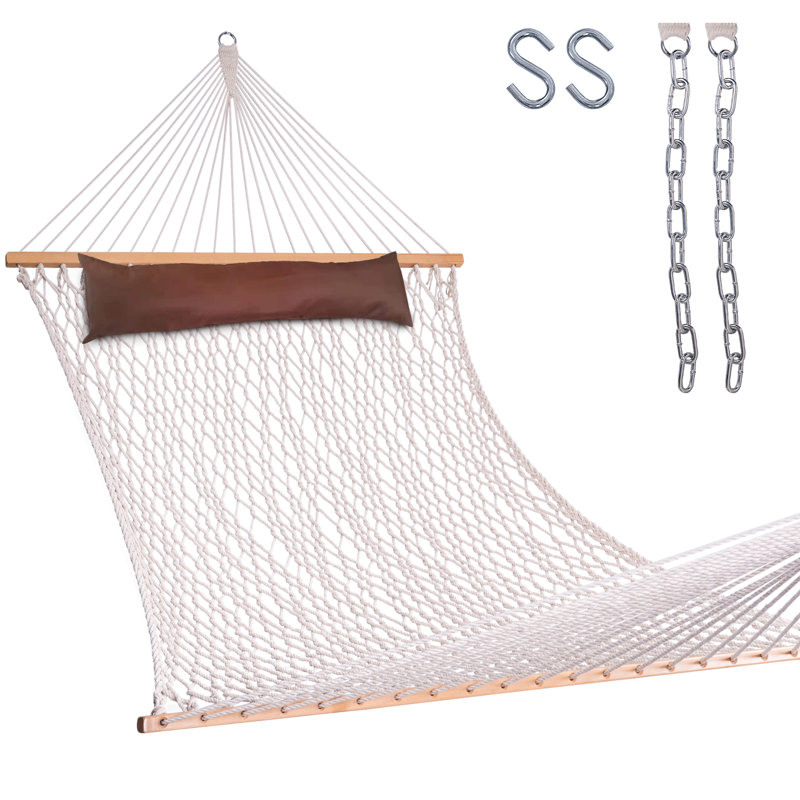 Hamac double en corde de coton avec oreiller Lazy Daze