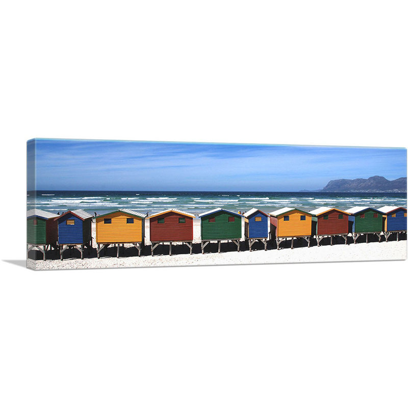 «Colorful Beach House Home Decor», reproduction de photo panoramique sur toile tendue, H 12 po x l 36 po x 1,5 po