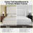 67.5" Tall Headboard Upholstered Bed with Vertical Striped and Wingback Design-1566228885