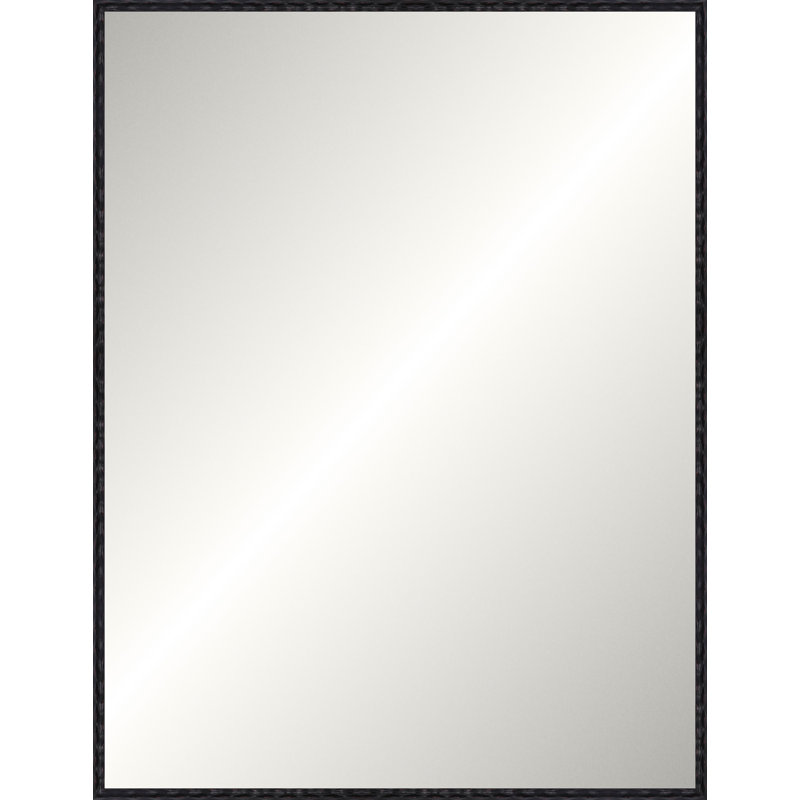 Antique Black Wave Signature Mirror, Medium rectangle