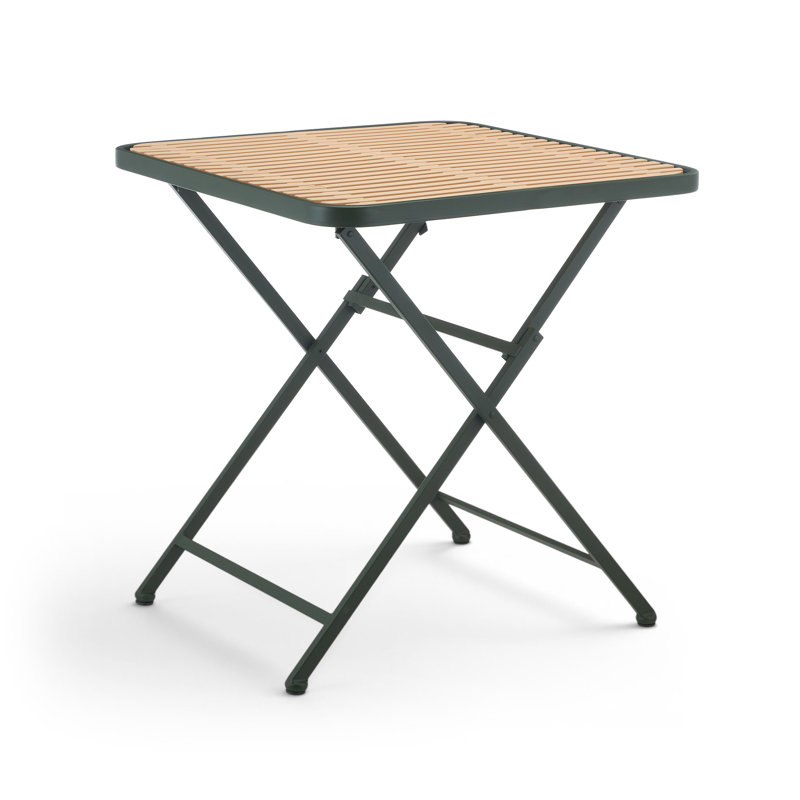 Table de salle à manger d'extérieur en fer vert 27,75 po Marilla, Vert