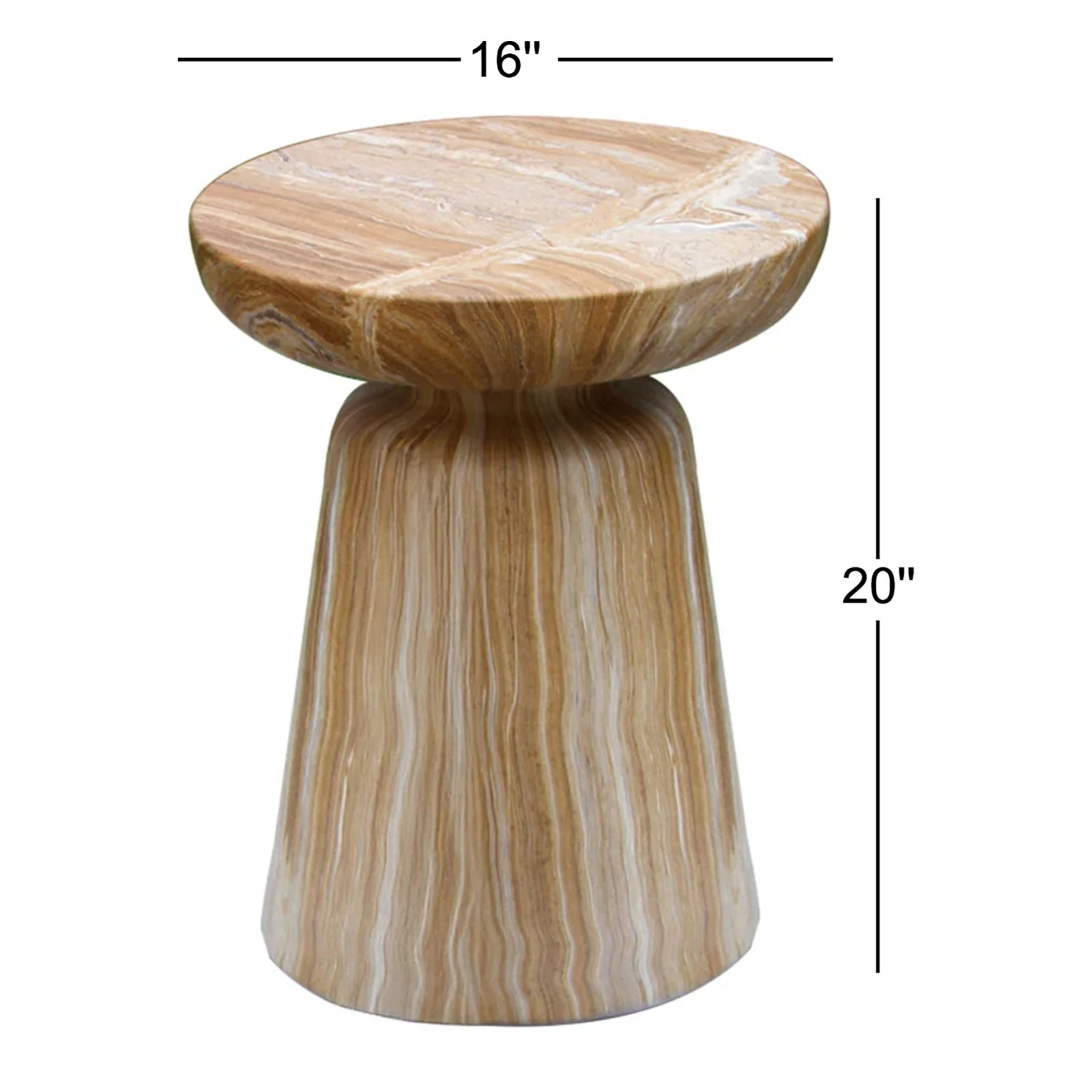 Zofia 16" Patio Side Table, Sandstone