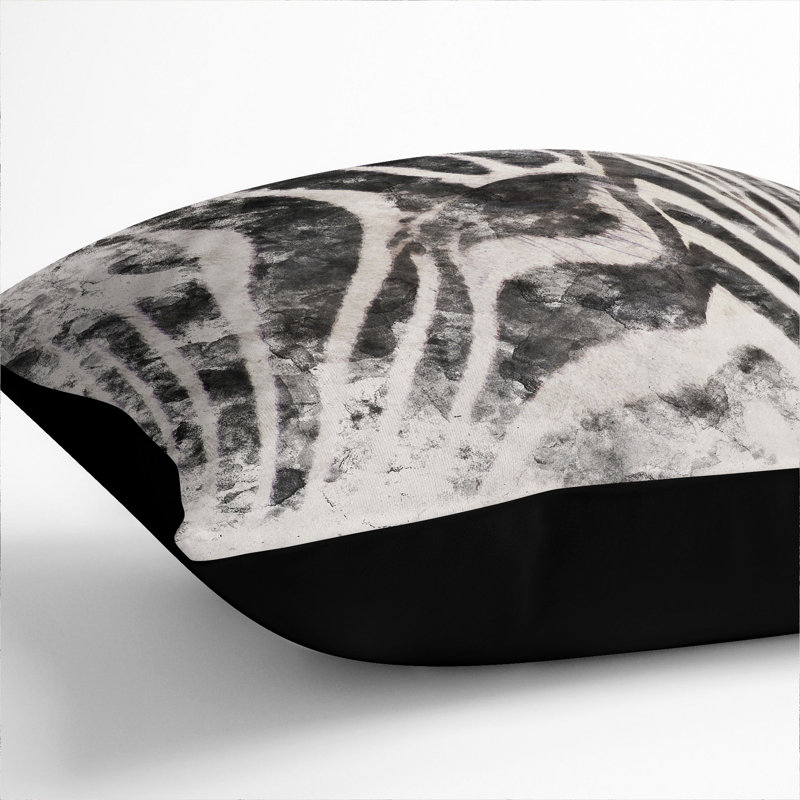 Zebra Vol.4 Watercolour Square Throw Cushion, Black, 40cm H x 40cm W x 15cm D