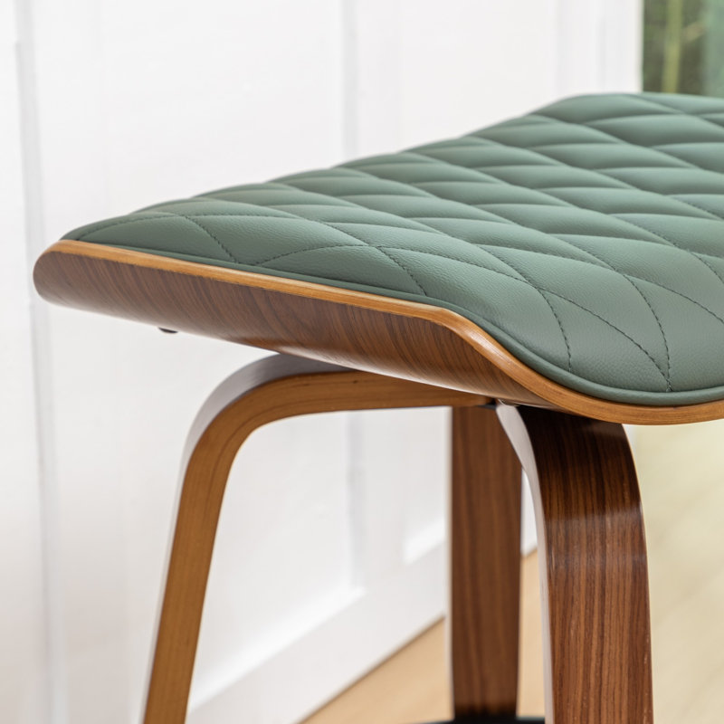Tabourets de bar pivotants en similicuir Gerald, Vert, Tabouret de bar (siège d'une hauteur de 30,12 po)