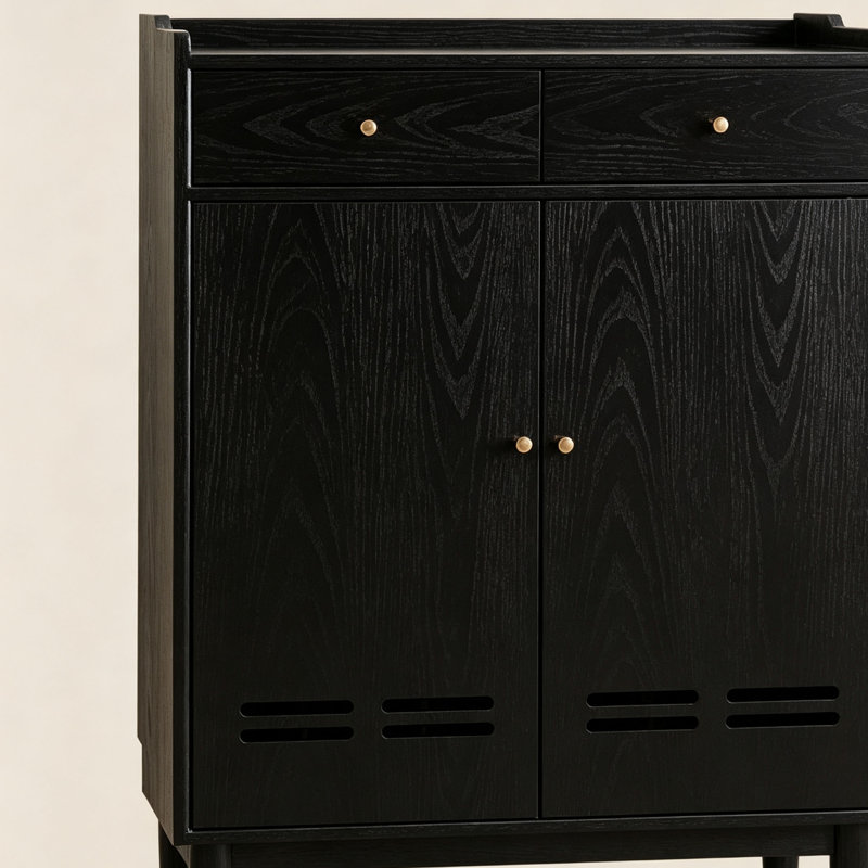 Armoire à chaussures American, 45.67"H x  47.24"W x  13.78"D, Black