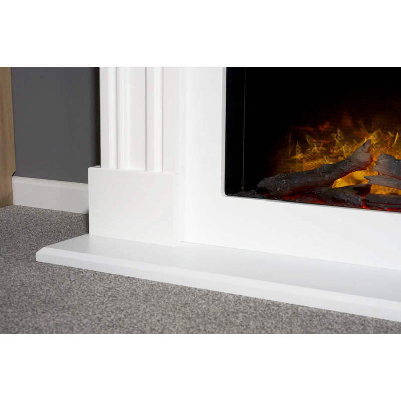 Sandwell Adam 110 cm W White Electric Fireplace with 6824 BTU