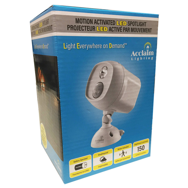 Battery Powered Integrated LED Spotlight, Gray